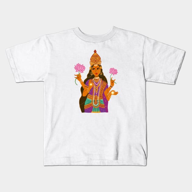 Diwali Lakshmi Kids T-Shirt by SaraFuentesArt